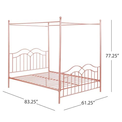 Eileen Metal Canopy Bed Frame Queen Size with Headboard/Footboard, view 3