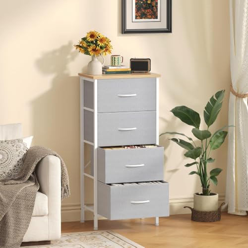 4 Storage Drawer Dresser, Storage Cabinet, Clothes Organizer, view 3