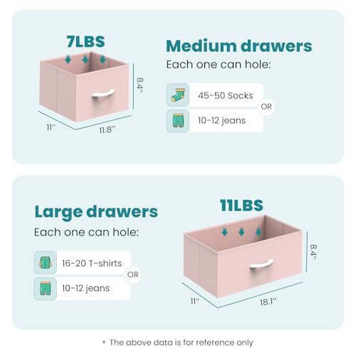 7 Drawer Fabric Dresser, Storage Tower for Bedroom and Closet, view 4