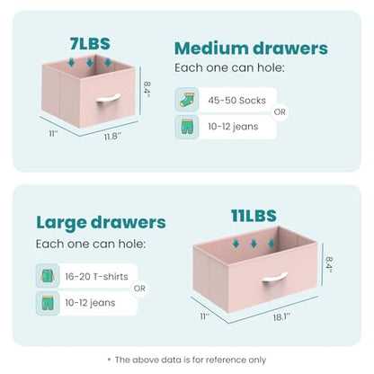7 Drawer Fabric Dresser, Storage Tower for Bedroom and Closet, view 4