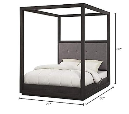Solid-Wood Canopy Bed, California King, Oxford - Dolphin