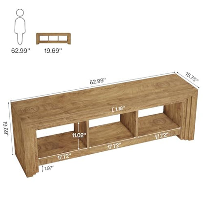 Tribesigns 63" TV Stand for TVs Up to 75 Inches, Wood Entertainment Center, view 3