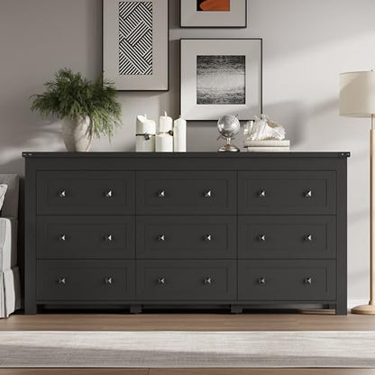 9-Drawer Dresser, Modern Wooden Storage Chest of Drawers, Dresser TV Stand, view 4