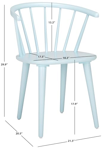 SAFAVIEH Furniture - Blanchard Side Chair Set of 2 - Pale Blue - Solid Wood - Modern Clean-Line Design - Ideal for Dining Room, Kitchen, Living Room, 17.9" Seat Height (AMH8512G-SET2)