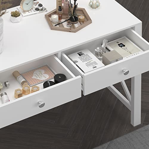 Home Office Desk with Drawers, Modern Writing Computer Desk for Bedroom, view 5