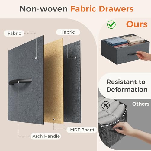 Dresser for Bedroom, 4 Drawer Storage Cabinet, Tall Nightstand, view 6