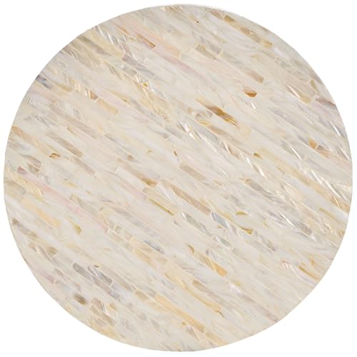 Safavieh Home Collection Perla Mosaic Round Pink Champagne and Gold Side Table