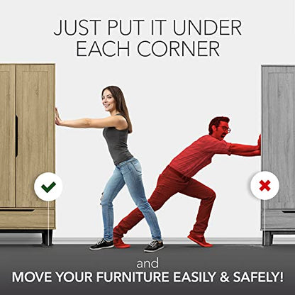 Felt Furniture Sliders for Hardwood Floors 16 PCS 3 ½” - Furniture Slider with Unique Design - Heavy-Duty Furniture Movers for Hard Surfaces - Felt Sliders - Move Your Furniture Easily!