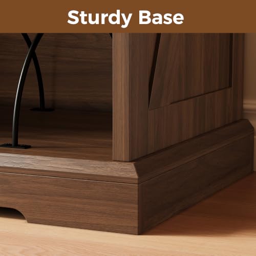 55" Mid-Century Modern Record Player Stand with Charging Station, view 7