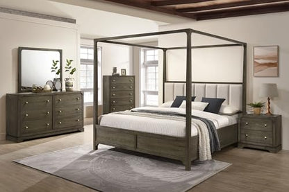Coaster Home Furnishings Gran Park Modern Classic 5-Piece Bedroom Set California King Size Canopy Bed Frame 80-inch Headboard Dark Cocoa 224931KW-S5