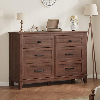 6 Dresser for Bedroom, 47 in Wide Drawer Dresser with Storage Freestanding, view 8