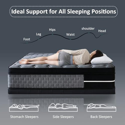 Full Size Mattress 12 inch, Hybrid Mattress in a Box, view 6