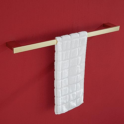 Brushed Gold Towel Bar Set 4 Piece Bathroom Hardware Set Include 18 Inch Towel Bar Toilet Paper Holder and 2 Towel Hooks Stainless Steel Bathroom Decor Wall Mount Bath Accessories Kit.