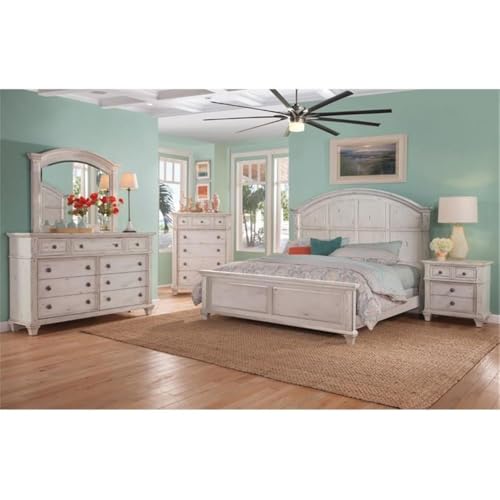 Sedona Antique White Wood 3-Drawer Nightstand