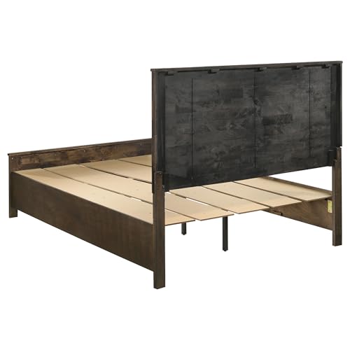 Coaster Home Furnishings Woodmont Farmhouse 4-Piece Bedroom Set Queen Size Storage Panel Bed Frame 54-inch Headboard Rustic Golden Brown 222631Q-S4