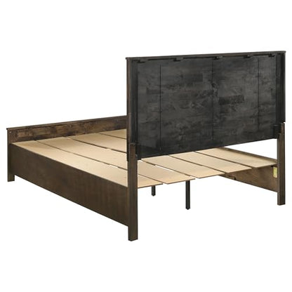 Coaster Home Furnishings Woodmont Farmhouse 4-Piece Bedroom Set Queen Size Storage Panel Bed Frame 54-inch Headboard Rustic Golden Brown 222631Q-S4