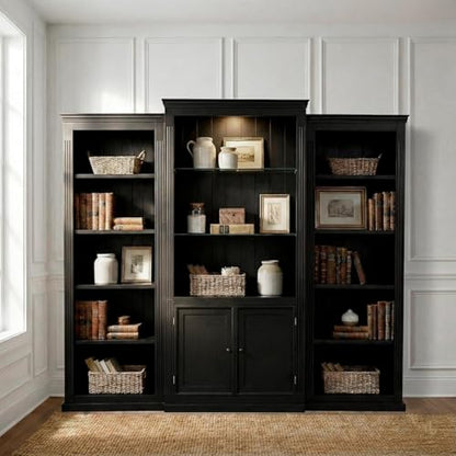 Tall Bookcase with Storage, Doors and Shelves & LED, view 5
