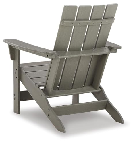 Signature Design by Ashley Visola Outdoor Patio HDPE Weather Resistant Adirondack Chair, Gray