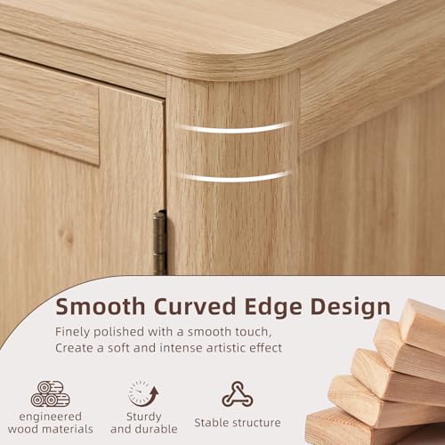 Sideboard Buffet Cabinet with Storage, 46" Arc-Shaped Credenza, view 6