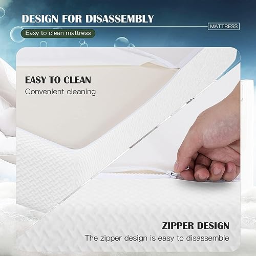 PayLessHere | 8 Inch Twin Mattress | Medium Firm Base Foam Mattress | Removable Washable Zipper Cover | Breathable & Comfortable | White | Bed in a Box | CertiPUR-US Certified