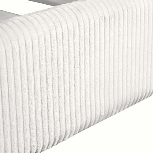 Modern Upholstered House Bed, Floor Upholstered Sofa Daybed with Wood Slat Support,Platform Bed Frame with Headboard/Full, Beige