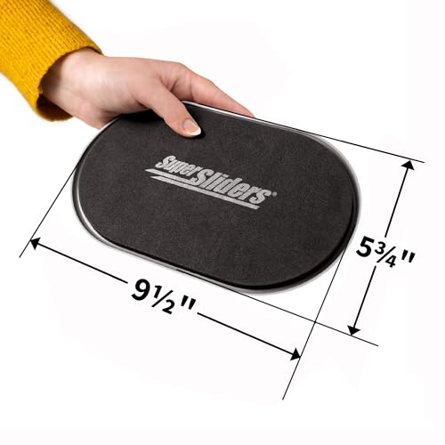 5-3/4" x 9-1/2" XL Oval Reusable Furniture Sliders for Carpet, Anti-Slip Protective Furniture Moving Pads for Beds, Sofas, Dressers, Set of 4, Brown