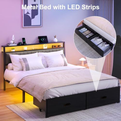 Full Bed Frame with 2 Drawers, view 6