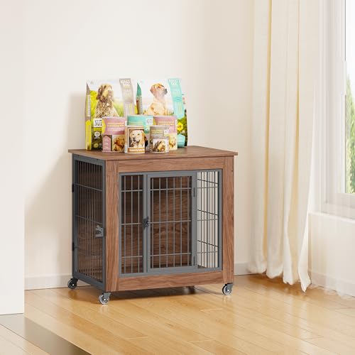 Dog Crate Furniture with Wheels for Small Dogs, view 8