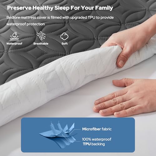Waterproof Mattress Protector, Queen Size Mattress Pad Noiseless, view 3