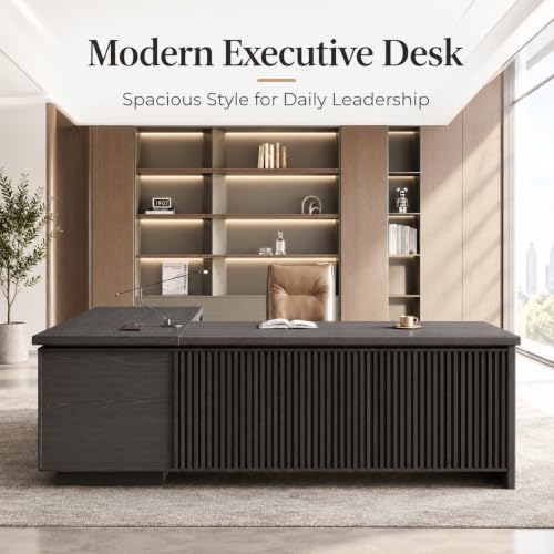 79" Executive L-Shaped Desk with Reversible Return, File Drawer, Power Hub, view 6