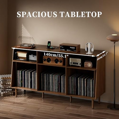 Record Player Stand with Vinyl Storage, view 6