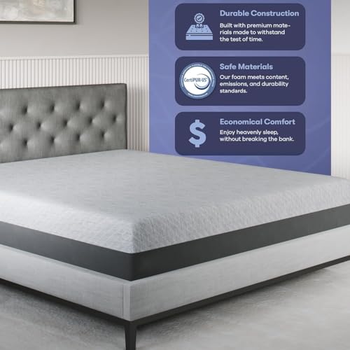 King Mattress 8 Inch, Cooling Gel Memory Foam Mattress in a Box, Firm Feel, view 5
