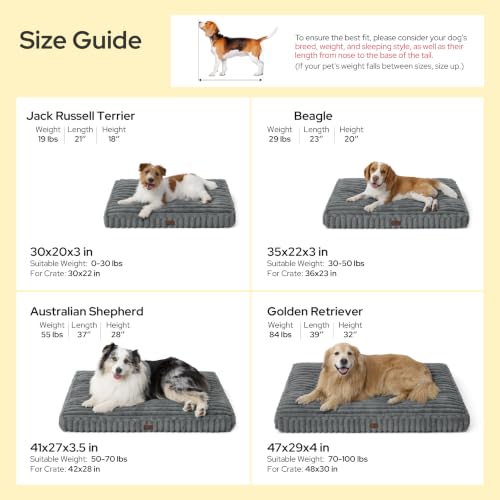 ComfyFleece™ Fluffy Balanced Support Large Dog Bed for Crate,35x22, view 6