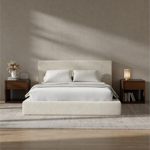 Upholstered Queen Bed Frame with Soft Headboard, view 2