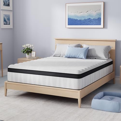 King Size Mattress, 12 Inch King Hybrid Mattress in a Box, Medium Firm Bed with Pocket Springs for Motion Isolation, Strong Edge Support, Breathable Comfort, CertiPUR-US Certified