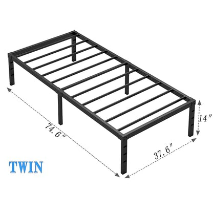 Metal Bed Frame,Twin Size Bed Frame with Storage Space,14 Inch, view 4