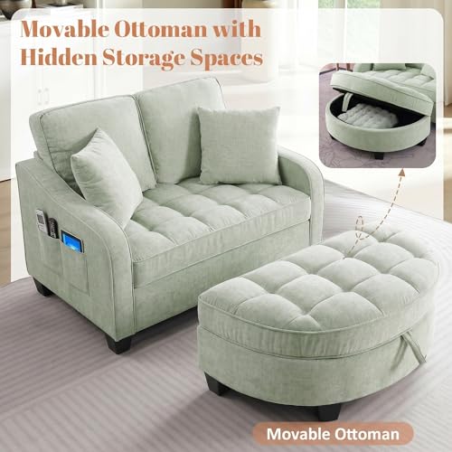 Chaise Lounge Chair Indoor with Storage Ottoman, view 5