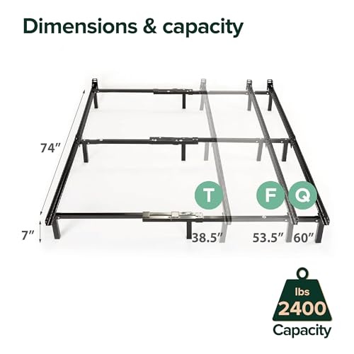 ZINUS Compack Metal Adjustable Bed Frame / 7 Inch Support Bed Frame for Box, view 4