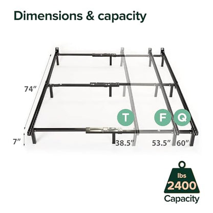 ZINUS Compack Metal Adjustable Bed Frame / 7 Inch Support Bed Frame for Box, view 4