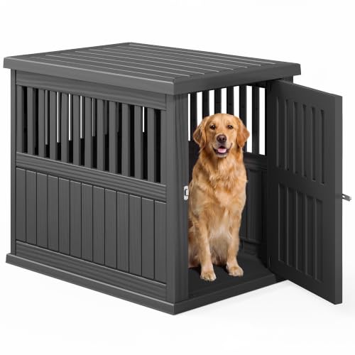 Heavy Duty Dog Crate Furniture Lockable Indoor Outdoor Kennel & End Table, view 2