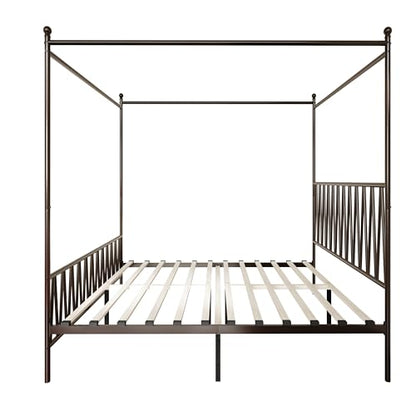 Dallas King Zigzag Metal Canopy Platform Bed Frame, Brown, view 6