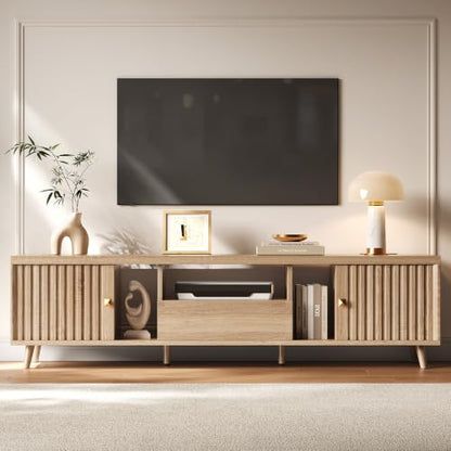 70" Mid Century Modern TV Stand with Power Outlet, view 2