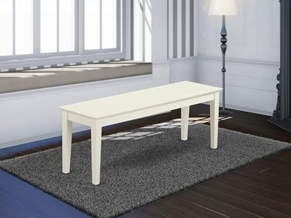 Capri 18" Traditional Wood Bench in Linen White