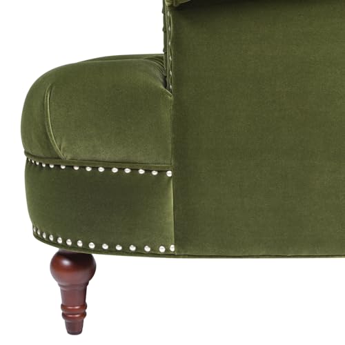 Jennifer Taylor Home La Rosa Victorian Tufted Upholstered Accent Chair Olive Green Performance Velvet