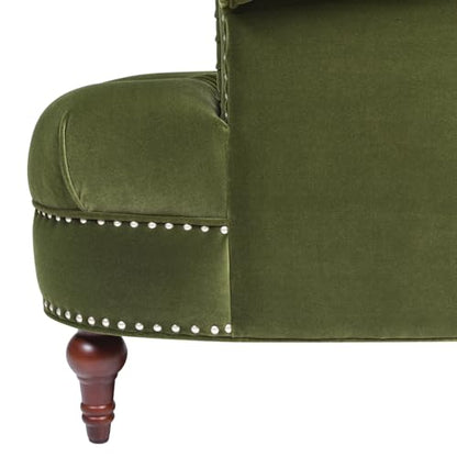 Jennifer Taylor Home La Rosa Victorian Tufted Upholstered Accent Chair Olive Green Performance Velvet