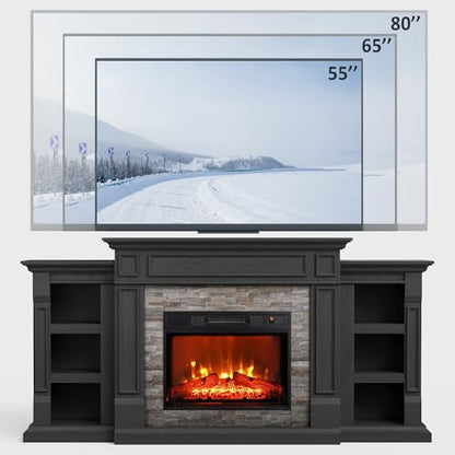 72" Electric Fireplace with Mantel Fireplace TV Stand for Living Room, view 5