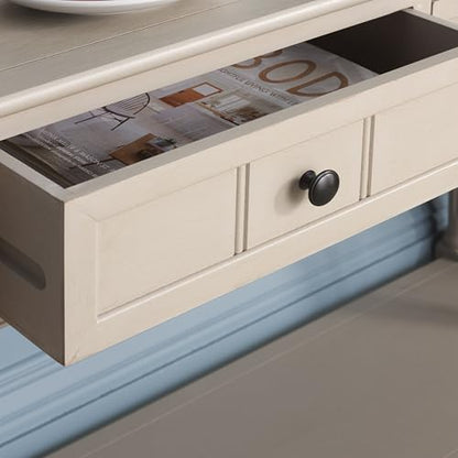 SAFAVIEH Furniture - Samantha 2-Drawer Console Table - Vintage Grey - Solid Wood - Classic Storage Design - Ideal for Entryway, Living Room, Hallway, 35.8"W x 13.8"D x 29.5"H (AMH5710A)
