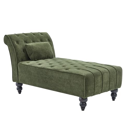 Rafaela Velvet Upholstered Chaise Lounge Chair Indoor with Lumbar Pillow, view 5
