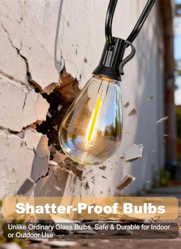 200FT Outdoor String Lights Waterproof, 76+2 Shatterproof S11 LED Bulbs, view 8