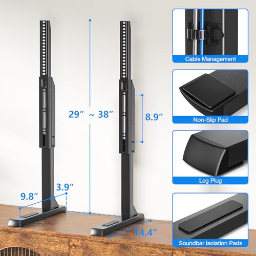 Table Top TV Stand with Height Adjustable TV Legs for 37-90 Inch TVs, view 7